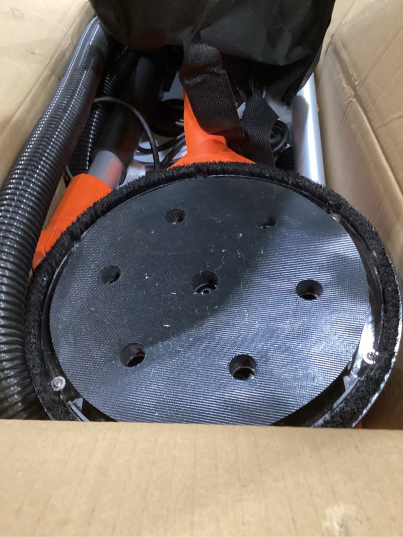 Condition photo showing As Is for Drywall Sander, 1000W Popcorn Ceiling Removal Tool, Automatic Drywall Sander with Vacuum Dust Collection, LED Light, 6 Variable Speed 800-2200RPM, Foldable & Extendable Handle,15Pcs Sanding Discs