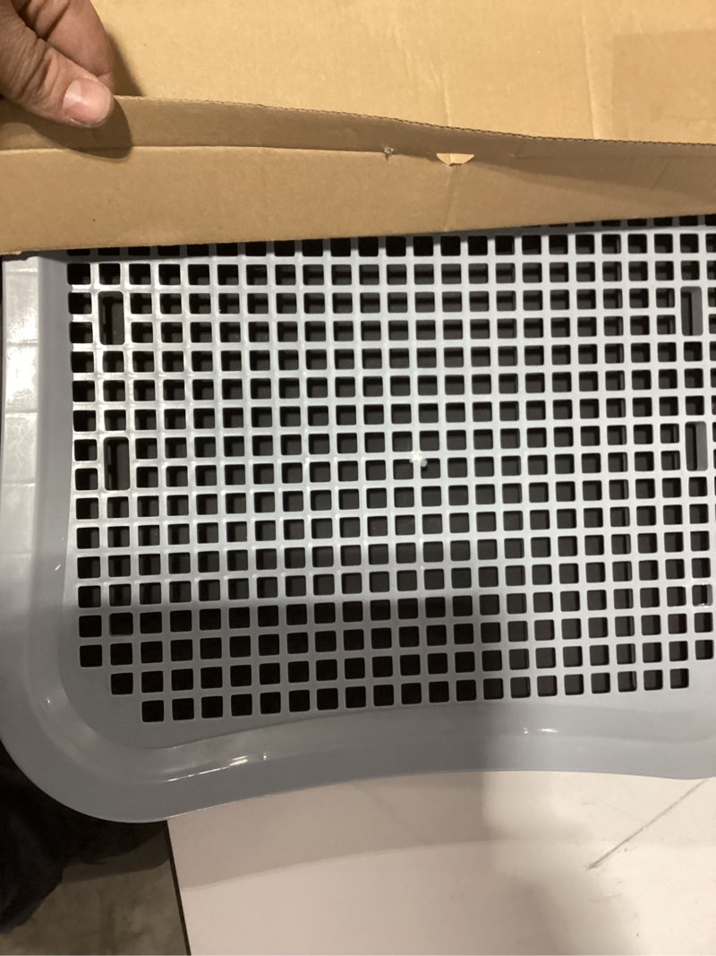 Condition photo showing As Is for Indoor Dog Potty Pad, Changing Pee Pad Holder Training with Splash Guard, Puppy Pad Holder Tray for Small and Medium-Sized Dogs Indoor Outdoor, Waterproof Easy Clean Christmas Dog Toys Gift