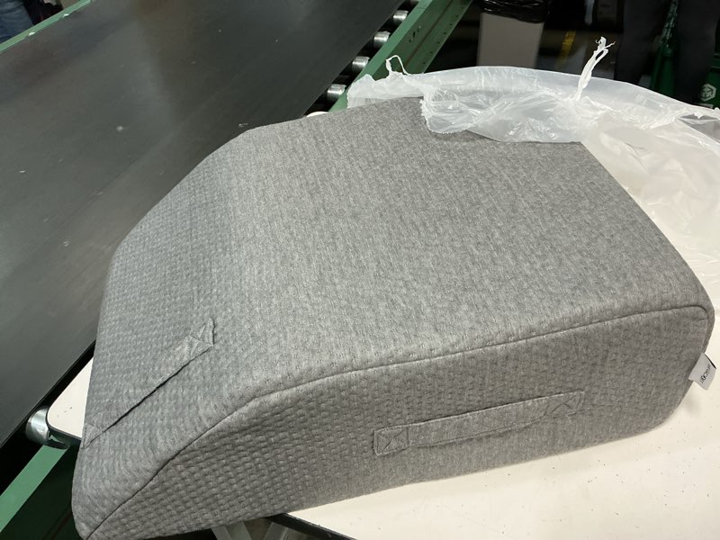 Condition photo showing Good Condition for megcxit leg pillow elevation blood circulation, leg wedge for elevation for swelling, leg elevating pillow for after surgery, memory foam foot knee pillow for back sleeping 23.6×16.8×8 inch dark grey 23.6*16.8*8 inch dark grey