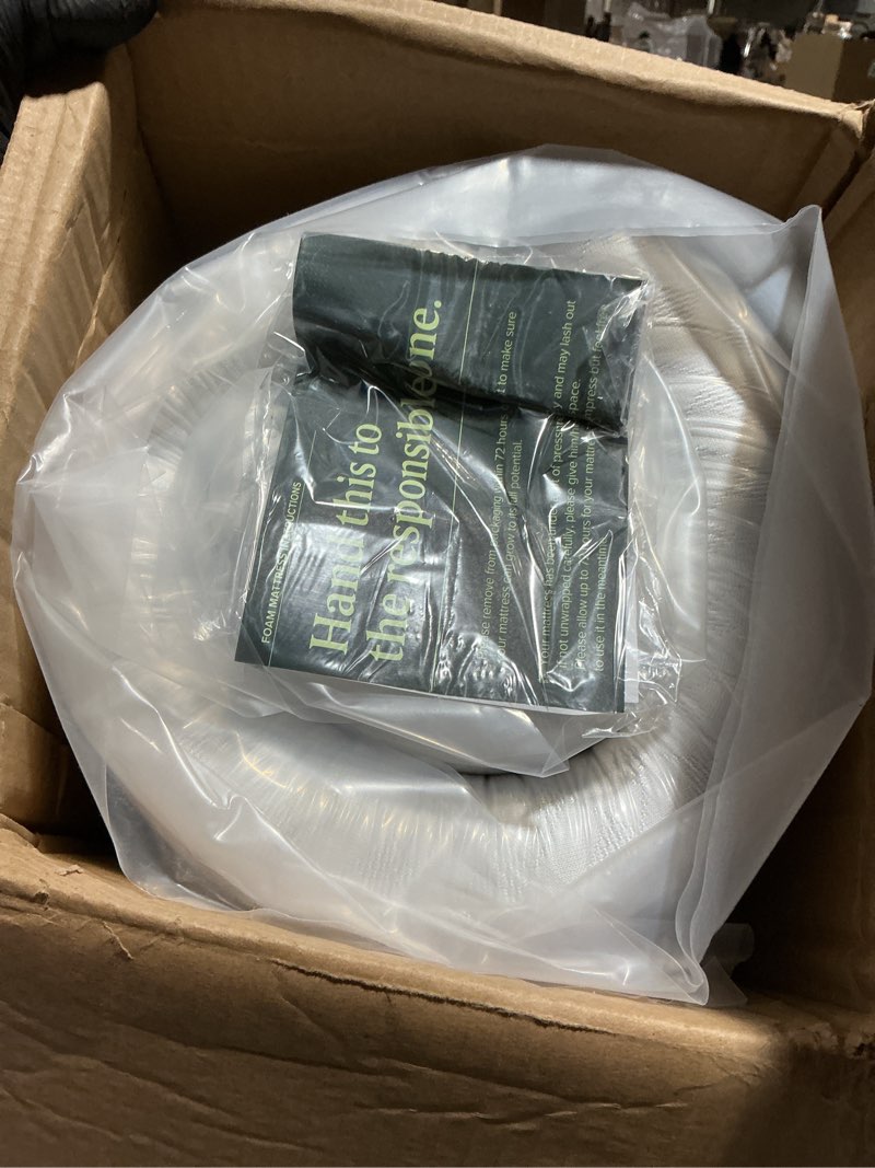 Condition photo showing Good Condition for ZINUS 6 Inch Twin Cooling Essential Memory Foam Mattress [NewVersion], Fiberglass Free, Medium Feel, Breathable Cooling Layers, Certified Safe Materials White Twin 6" Cooling (New Box)