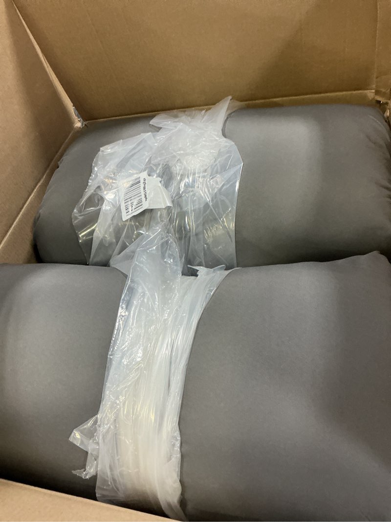 Condition photo showing Good Condition for kigley 2 pcs chaise lounge cushions, 77.9 x 22 x 4.7 inch outdoor lounge chair cushions with pocket, thick tufted patio recliner replacement with ties, fade resistant for pool furniture (light gray) 2 light gray