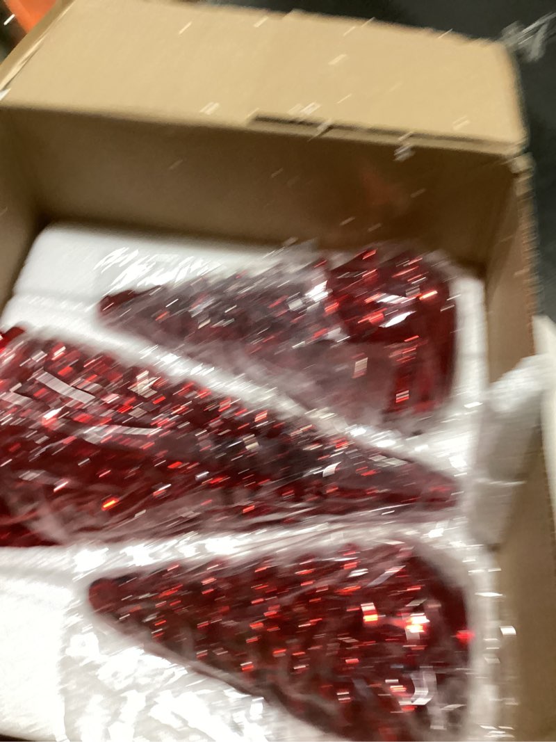 Condition photo showing New/Like New for 3PCS Christmas Ornaments Tree Set, Tower Shaped Glass Xmas Tree, Mercury Glass Tabletop Christmas Tree Decoration with LED Lights Home Table Decor Festive Gift 11.8in, 10.23in, 7.8in, Red