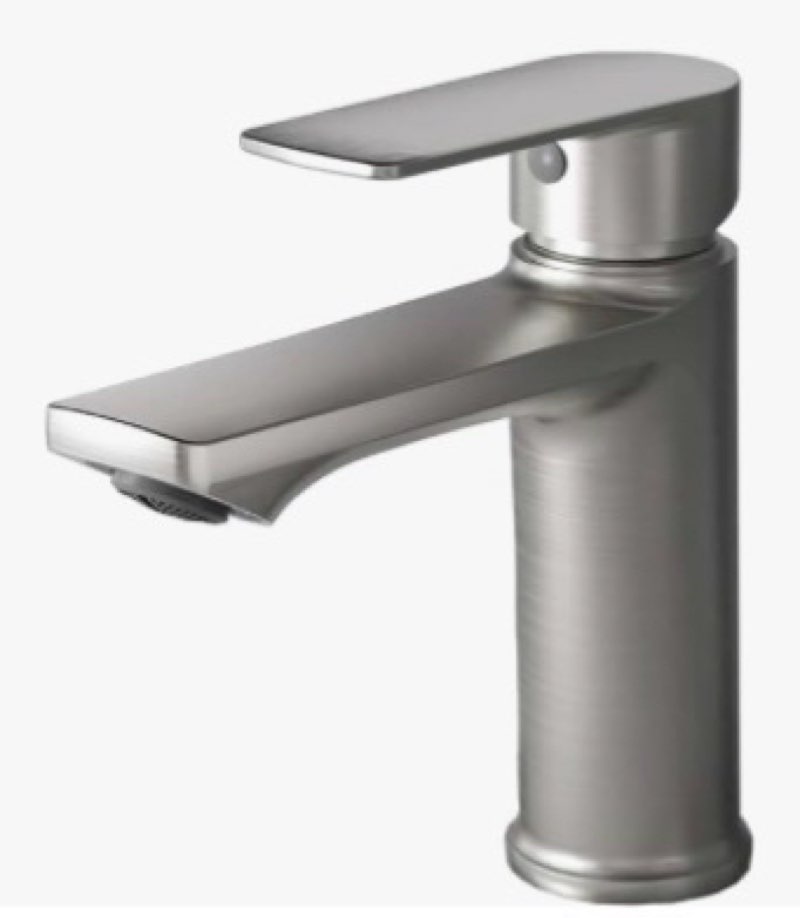 BELZ Brushed Nickel Bathroom Faucet, Modern Single Handle One Hole Bath Vanity Sink Faucet with Pop 