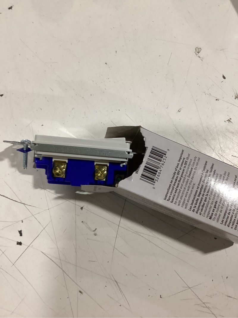 Condition photo showing As Is for eaton 15-amp single-pole rocker light switch, white