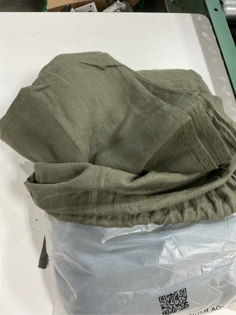 Condition photo showing As Is for  quince european linen duvet cover color willowleaf size king