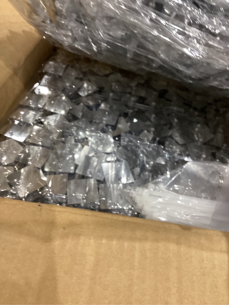 Condition photo showing Good Condition for 8x8 ft silver shimmer wall backdrop for party decoration - 64 pcs square sequin backdrop panels for birthday, disco, engagements, graduations decor 64 pcs silver