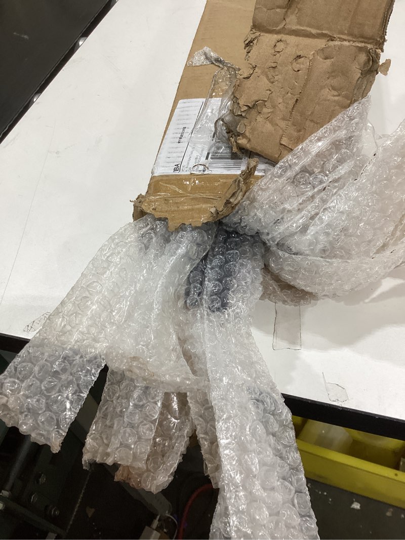 Condition photo showing As Is for 1/2 Inch Wrought Iron Plain Bar Balusters - Hollow Iron Square Metal Stair Balusters - Metal Spindles for Indoor Staircase, Satin Black (15 Pack)