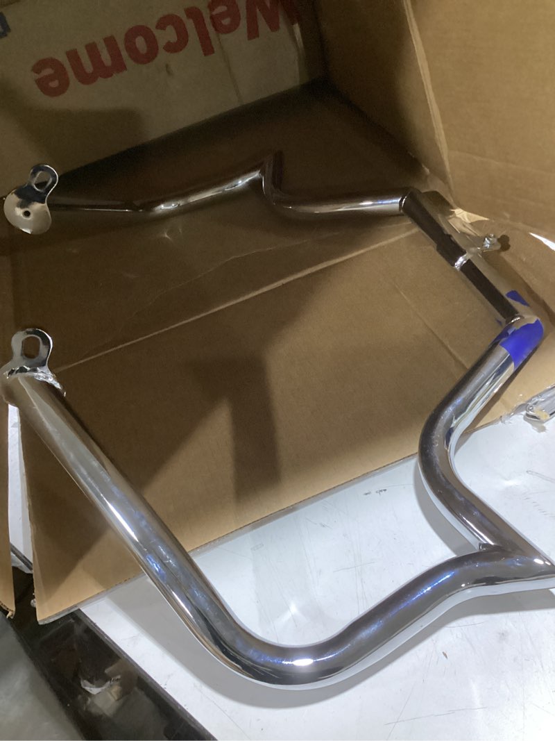 Condition photo showing Good Condition for mofun 1 1/4" diameter front engine guard highway crash bar mustache sharp angle compatible with harley touring street electra road glide road king 2009-2023 (without lower fairing), chrome sharp chrome