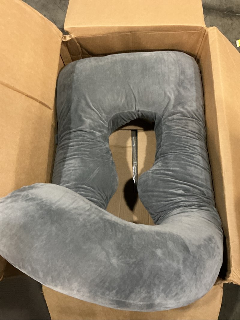 Condition photo showing Good Condition for awesling 60inch pregnancy pillows for sleeping, maternity pillow with velvet cover (gray)