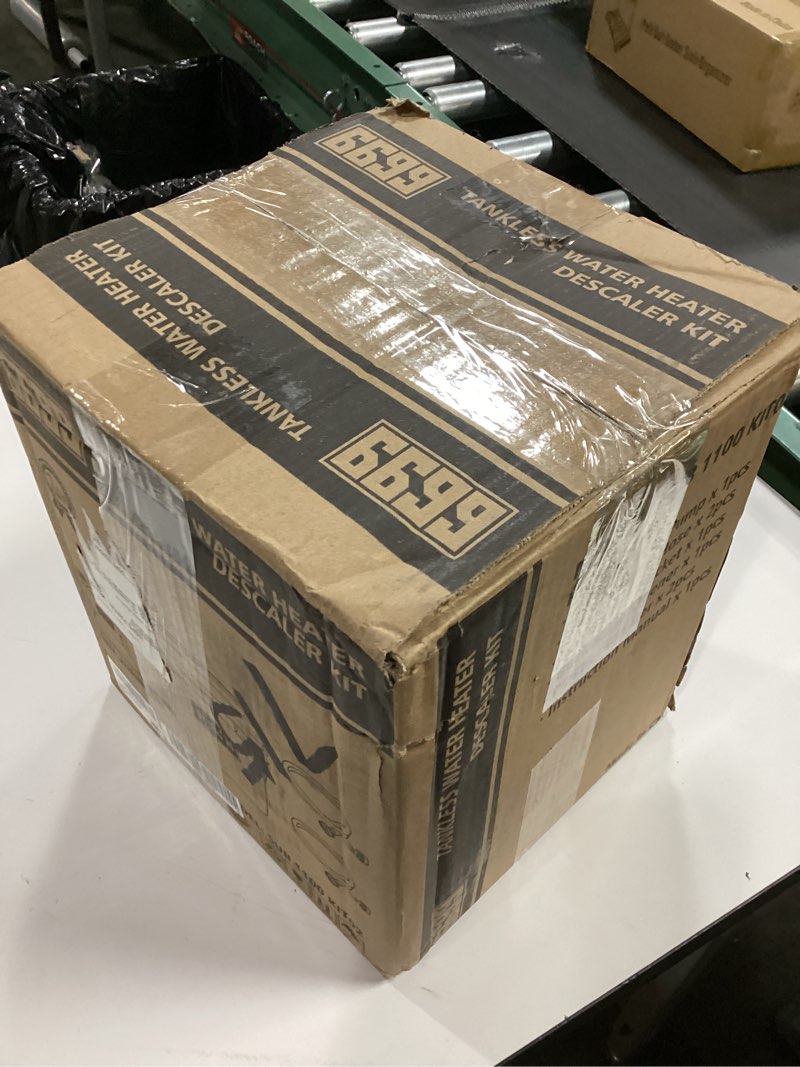 Condition photo showing New/Like New for Tankless Water Heater Flushing Kit Includes 1/6HP Submersible Sump Pump with Two Adapters & 3 Gallons Pail with Bucket Lid Opener & Two 1/2” Dia X 6’ PVC Hoses with Washers 0.17 Horsepower