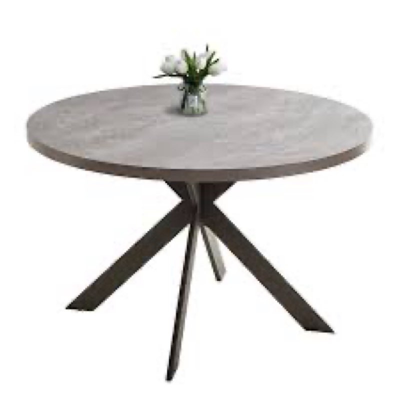 garrell 46‘’ round dining table, mid-century round kitchen table for 4 person, modern leisure coffee table
