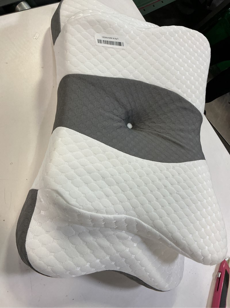 Condition photo showing Good Condition for Memory Foam Pillows, Cervical Pillow for Neck and Shoulder Pain Relief, Ergonomic Contour Bed Pillow, Soft for Side Sleep Stomach Sleeping and Back Sleeper Queen Size-24.8''Lx14.96''Wx5.78''H Grey