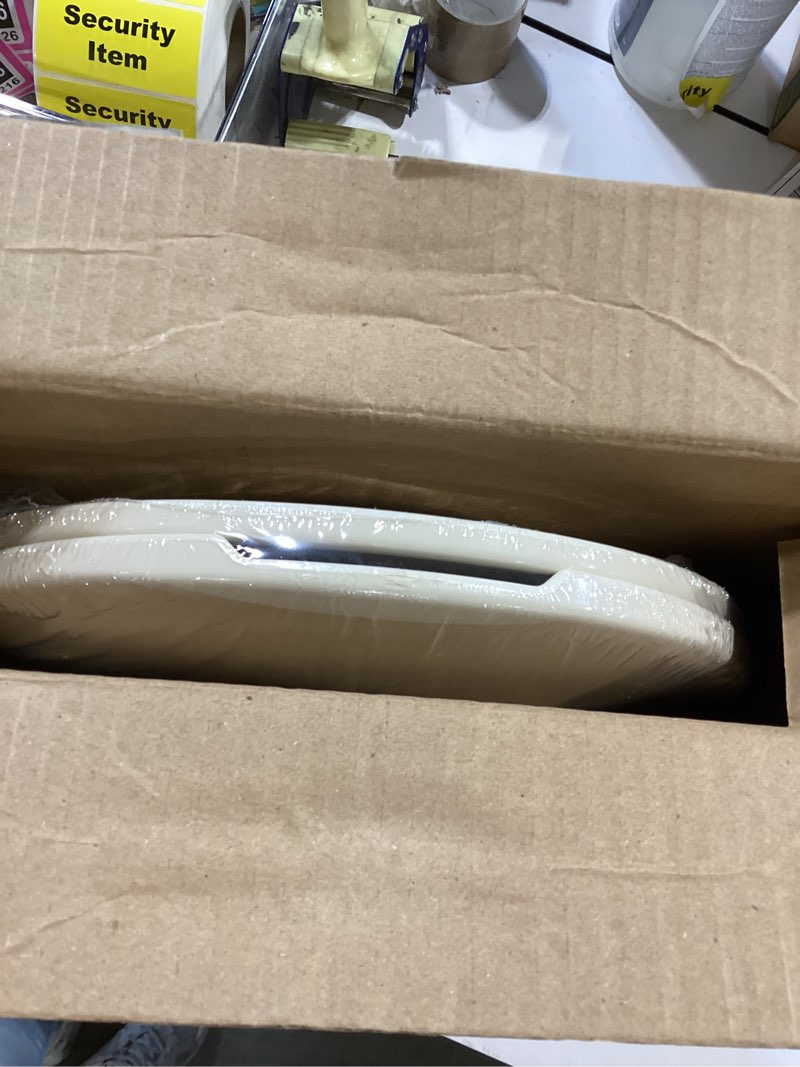 Condition photo showing Good Condition for highcraft premium elongated toilet seat with adjustable hinges - molded plastic toilet seat - fits standard elongated toilets - oval seat in bone/beige elongated bone