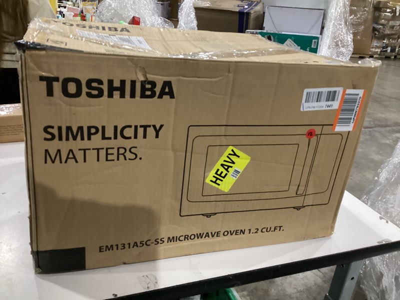 Condition photo showing Good Condition for TOSHIBA EM131A5C-SS Countertop Microwave Ovens 1.2 Cu Ft with 12.4" Removable Turntable Smart Humidity Sensor, 12 Auto Menus Mute Function ECO Mode Easy Clean Interior, 1000W, Silver 1.20 Cu.ft