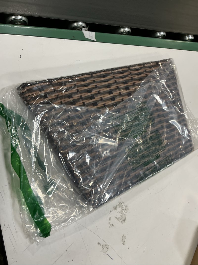 Condition photo showing Good Condition for Christmas Tree Collar, 23’’ D Handmade Artificial Rattan Wicker Christmas Stand Tree Collar Basket Base Cover for Holiday Decoration Round Brown