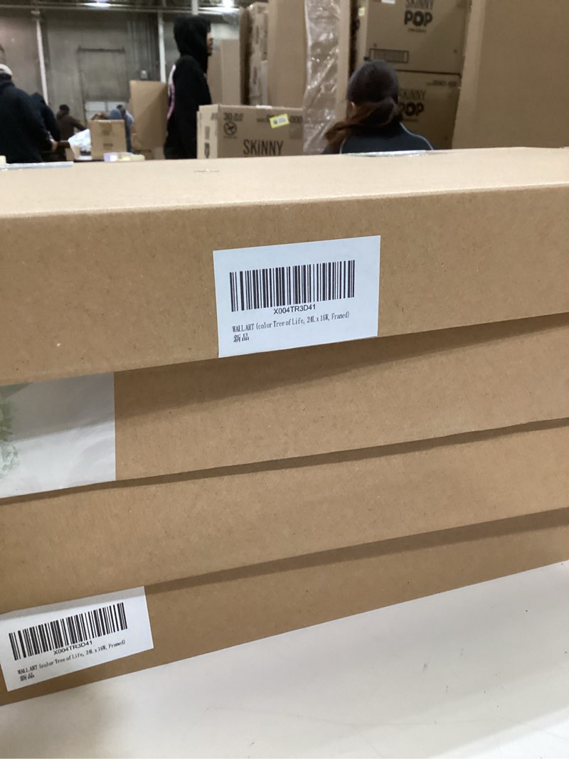 Condition photo showing New/Like New for SEHSUVC Tree of Life Wall Art Set of 3, Vintage Starry Sky Deer Canvas Wall Decor, Love Me, Nature, Lucky, Hope, Retro preppy Posters Prints for Bedroom Living Room Office Home Decor 24x16in Wood Framed