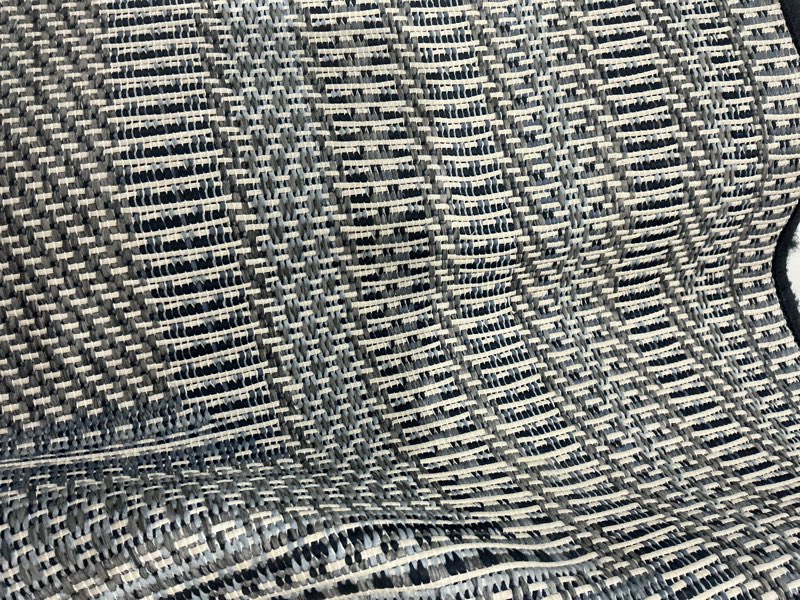Condition photo showing Good Condition for allen + roth with stainmaster blue border 8 x 10 (ft) loomed polypropylene blue