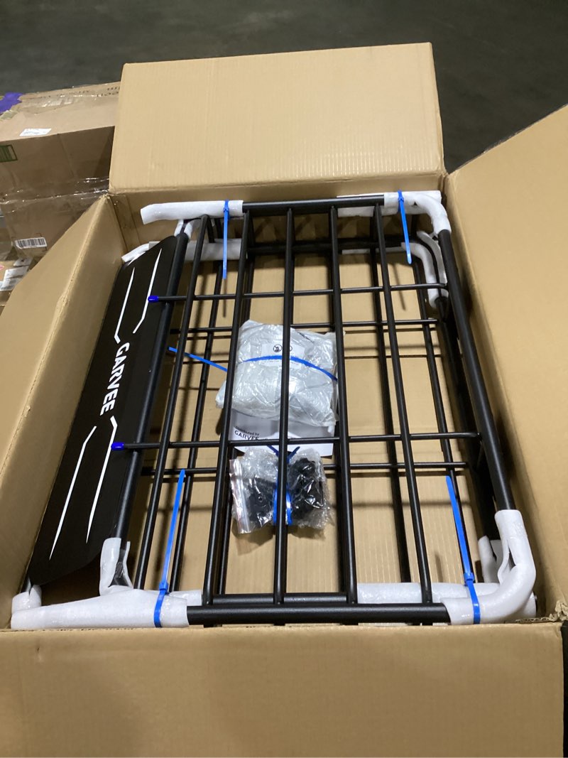 Condition photo showing New/Like New for garvee universal roof rack cargo carrier basket, 200 lbs capacity rooftop cargo rack, car top luggage holder basket heavy duty for suvs, trucks, vehicles 46 x 36 garvee