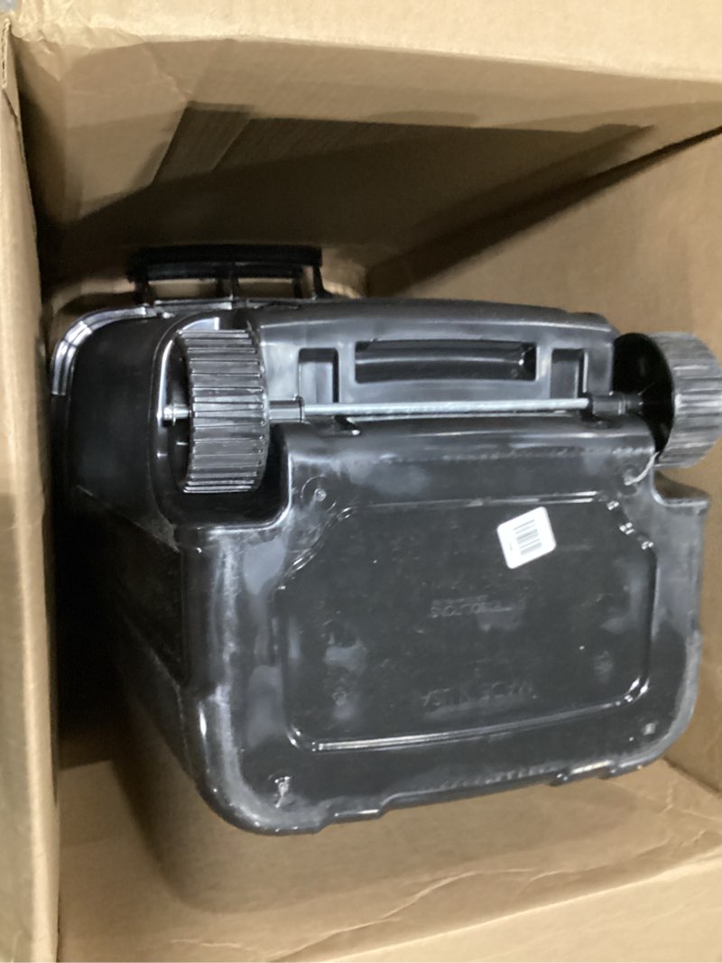 Condition photo showing New/Like New for United Solutions 32 Gallon Wheeled Outdoor Garbage Can with Attached Snap Lock Lid and Heavy-Duty Handles, Black, Heavy-Duty Construction, Perfect Backyard, Deck, or Garage Trash Can, 2 Pack Black 32 Gallon - 2 Pack Wheeled Garbage Can