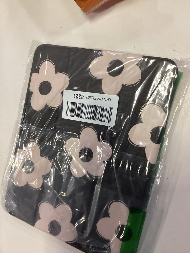 Condition photo showing New/Like New for Case for iPad (A16) 11th Generation 11 Inch 2025, iPad 10th Generation 10.9 Inch 2022, Protective Case with Pencil Holder, Trifold Smart Stand Cover with Cute Pattern for Girls, Black Flowers iPad 11th 2025 / iPad 10th 2022 CH - Black Flowers