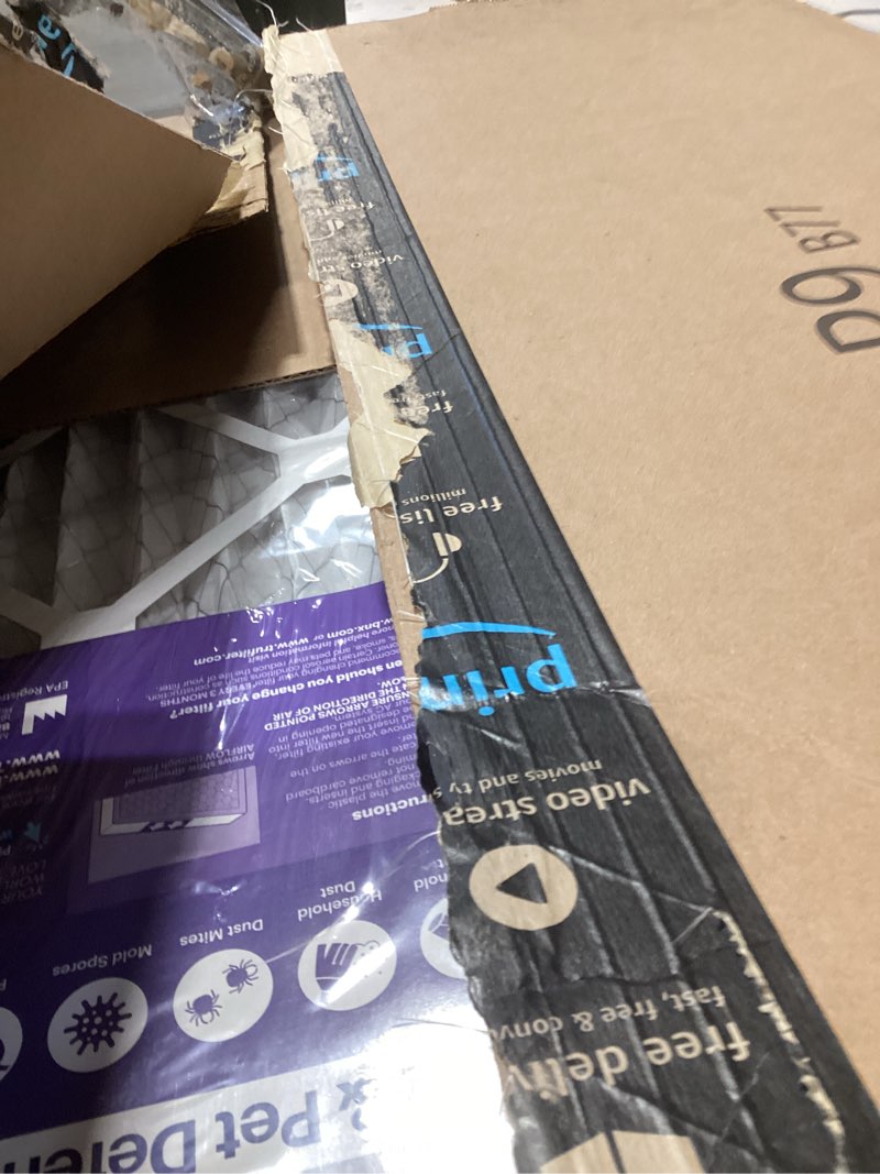 Condition photo showing New/Like New for bnx trufilter 20x25x1 air filter merv 8 (6-pack) - made in usa – dust & pet defense electrostatic pleated air conditioner hvac ac furnace filters for dust, pet, mold, pollen mpr 600 – 700 & fpr 5 merv 8 20x25x1 6-pack
