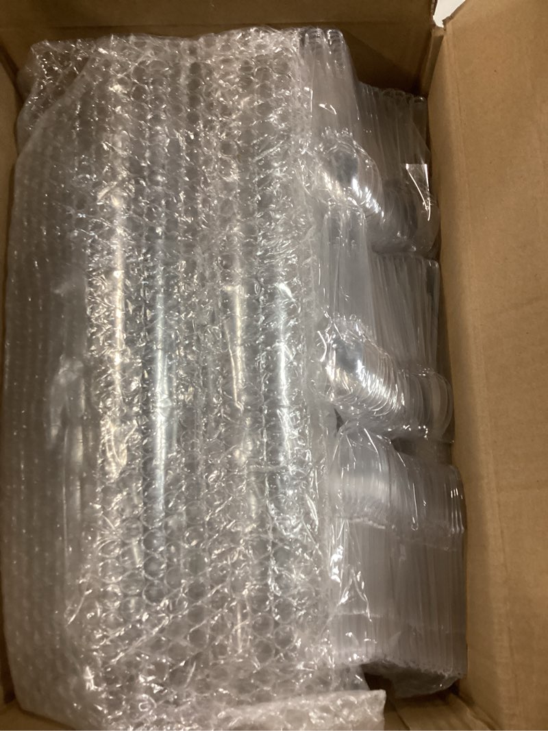 Condition photo showing New/Like New for SUROQUE 300 Pack Clear Plastic 5 oz Disposable Mini Dessert Cups with Spoons - Square & Round Parfait Cups for Pudding, Fruit, Ice Cream, Appetizers & Party Events