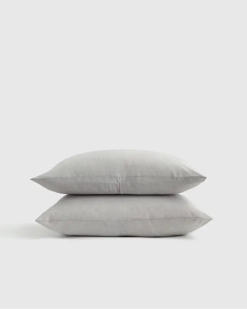 quince organic brushed cotton sham set standard light grey