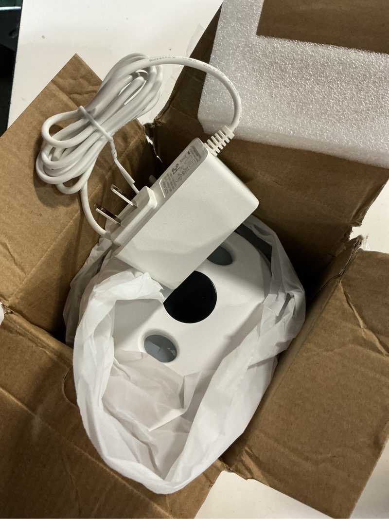 Condition photo showing As Is for dental ultrasonic retainer cleaner machine: 45khz dental cleaning pod with digital timer & 200ml, cleaning for dentures, mouth guards, aligners, night guards, braces, toothbrush heads & jewelry, white