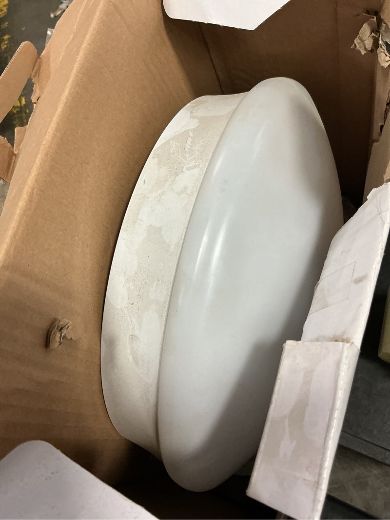 Condition photo showing As Is for commercial electric spin light 11 in led flush mount ceiling light 22-watt 4000k