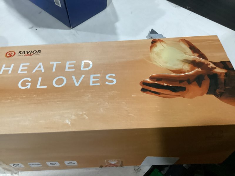 Condition photo showing As Is for SAVIOR HEAT Heated Ski Mittens 3.0 for Men Women, 3000mAh Rechargeable Battery Electric Leather Glov
