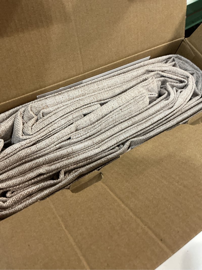 Condition photo showing Good Condition for miulee 100% blackout linen textured curtains for bedroom solid thermal insulated natural beige grommet room darkening curtains & drapes luxury decor for living room nursery 52 x 96 inch (2 panels) beige 52"w x 96"l (pack of 2)