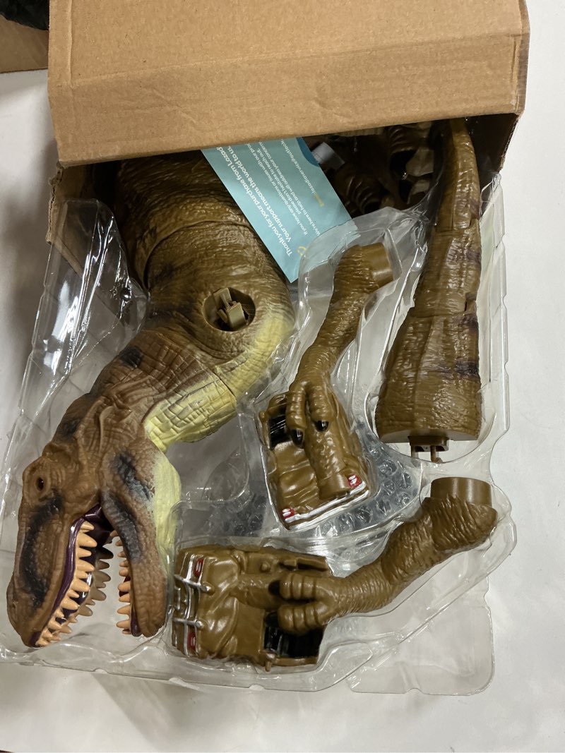 Condition photo showing Good Condition for remote control dinosaur toys for kids, large robot dinosaur toys with 360° swaying head & spray, roaring, realistic walking t-rex dinosaur toy for boys girls, best gifts for kids 3-5 5-7 8-12+ xl-dinosaur brown