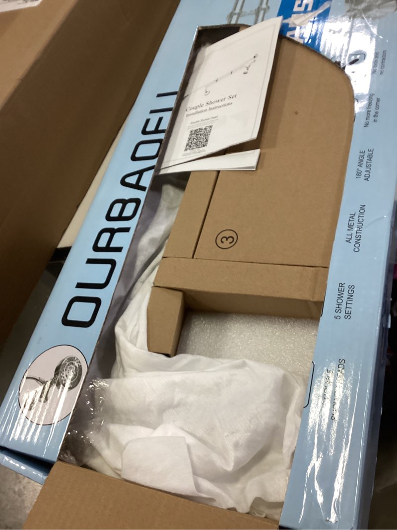 Condition photo showing Good Condition for Tandem Shower Heads, Double Shower Head for Couples, Dual Shower Head System for Two People, High Pressure and Adjustable Double Shower Heads (Silver) Two Showerheads Silver