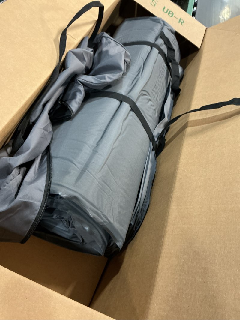 Condition photo showing As Is for Self Inflating Sleeping Pad with Electric Pump, 4" Thick Ultralight Memory Foam Camping Mattress, Telescopic & Compact, Fast Inflate Insulated Camping Air Mats for Car Travel/Tent/Cot, Grey