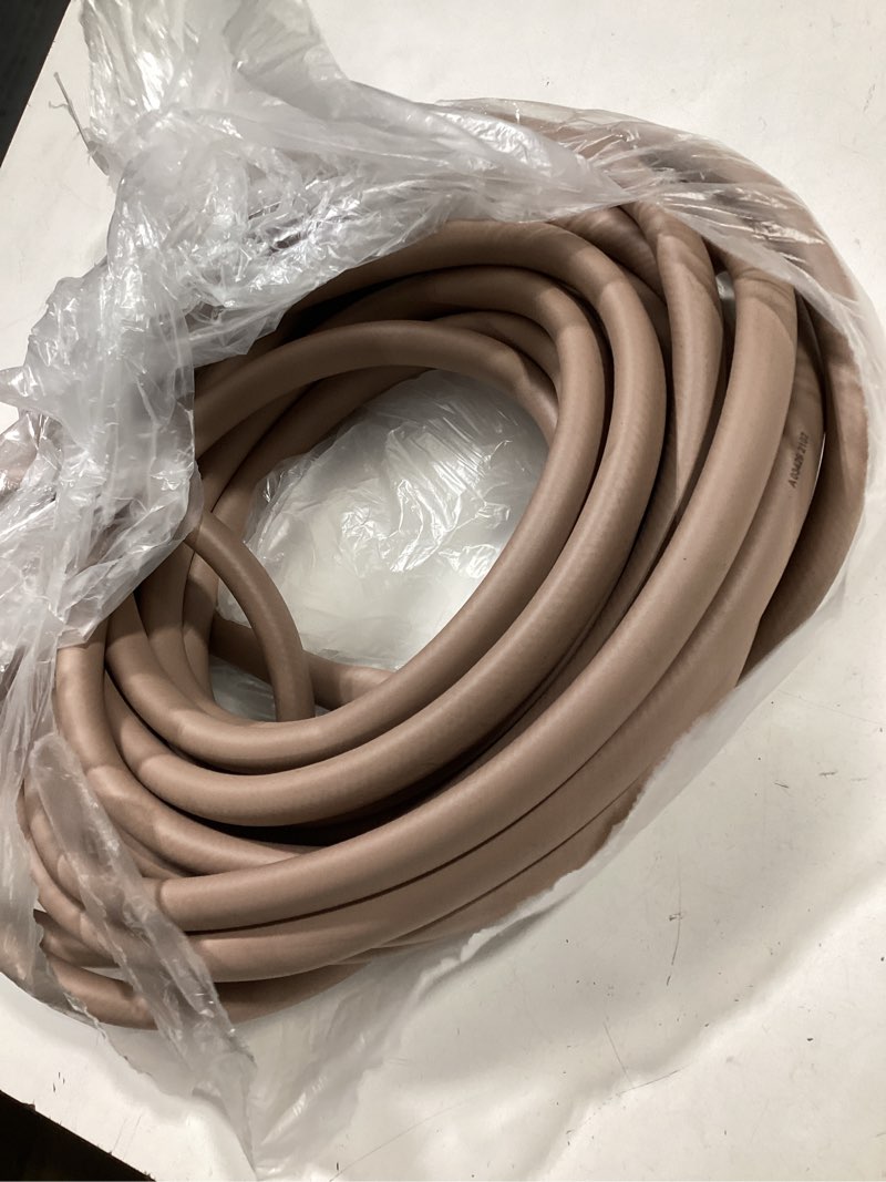 Condition photo showing As Is for flexzilla colors garden hose 5/8 in. x 50 ft., lightweight all-weather water hose, durable and flexible, leak-free connections, brown mulch standard grip 50ft brown mulch