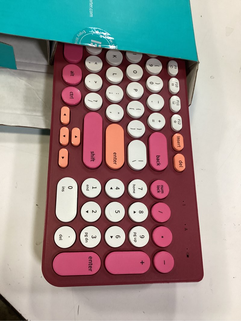 Condition photo showing New/Like New for fd wireless keyboards and mouse combo - 2.4ghz usb cordless, cute wireless keyboard round keys, quiet and slim set for laptop, computer, tv and mac - strawberry white colorful ik6632 strawberry white colorful