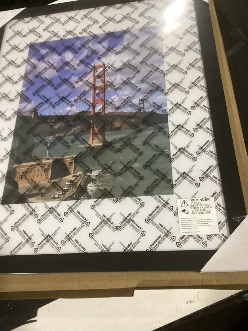 Condition photo showing New/Like New for 9x9 inch wood picture frame for wall hanging or tabletop square photo frames with 1 mats display 7x7 inch for baby scan,poster,walls decoration,anniversary,wedding,christmas,diamond painting(white) white 9x9 inch