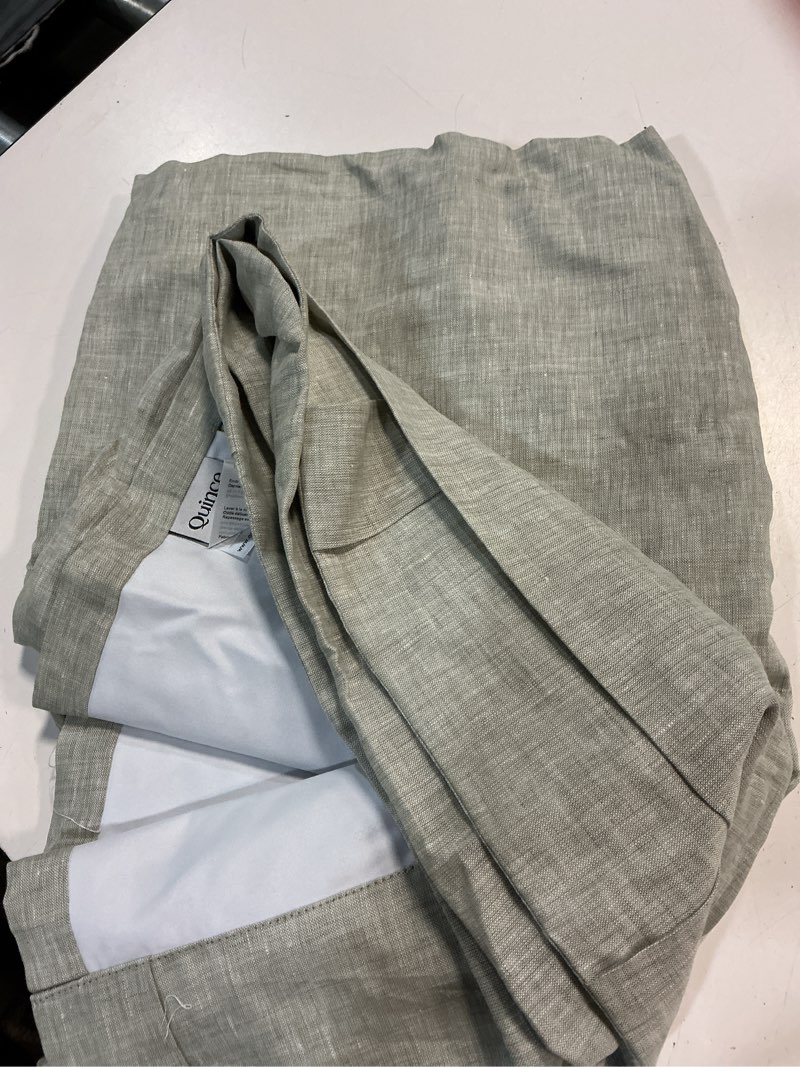 Condition photo showing Good Condition for quince european linen true blackout curtian 48”x84” single panel in dried sage