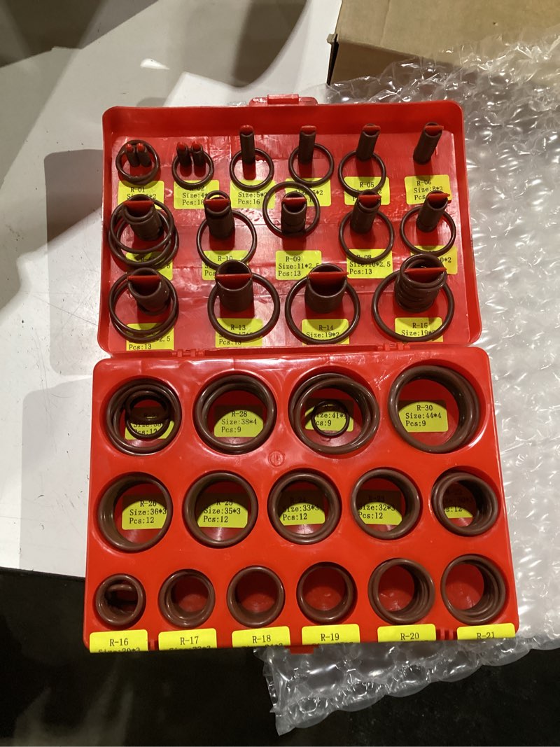 Condition photo showing As Is for 390pcs viton o rings kit, 30 sizes metric viton o-rings assorment, high temperature fkm seal rings, hydraulic fkm sealing for automotive fuel systems,household plumbing,pneumatic tools