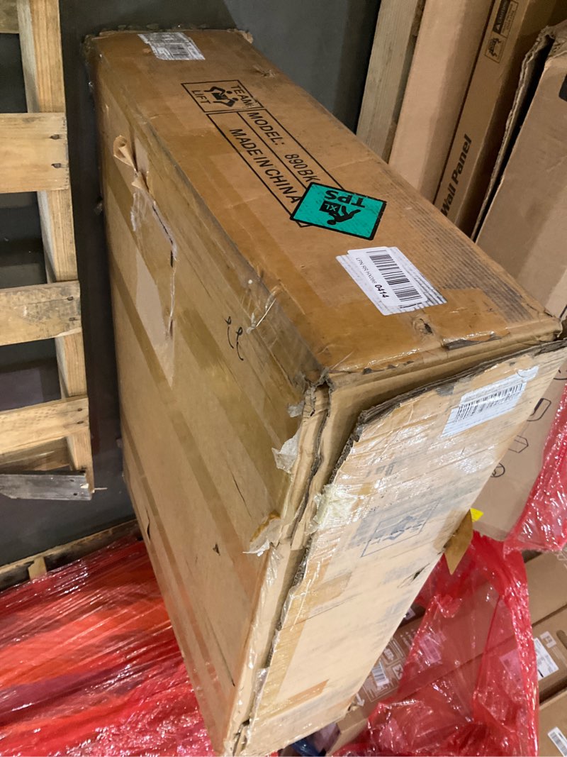 Condition photo showing As Is for Large Vanity Desk with 3 Color Touch Screen Dimming Mirror, Vanity Desk with Charging Station, Modern Retractable Makeup Dressing Table, Makeup Table With storage shelves and 5 Sliding Drawers, Black