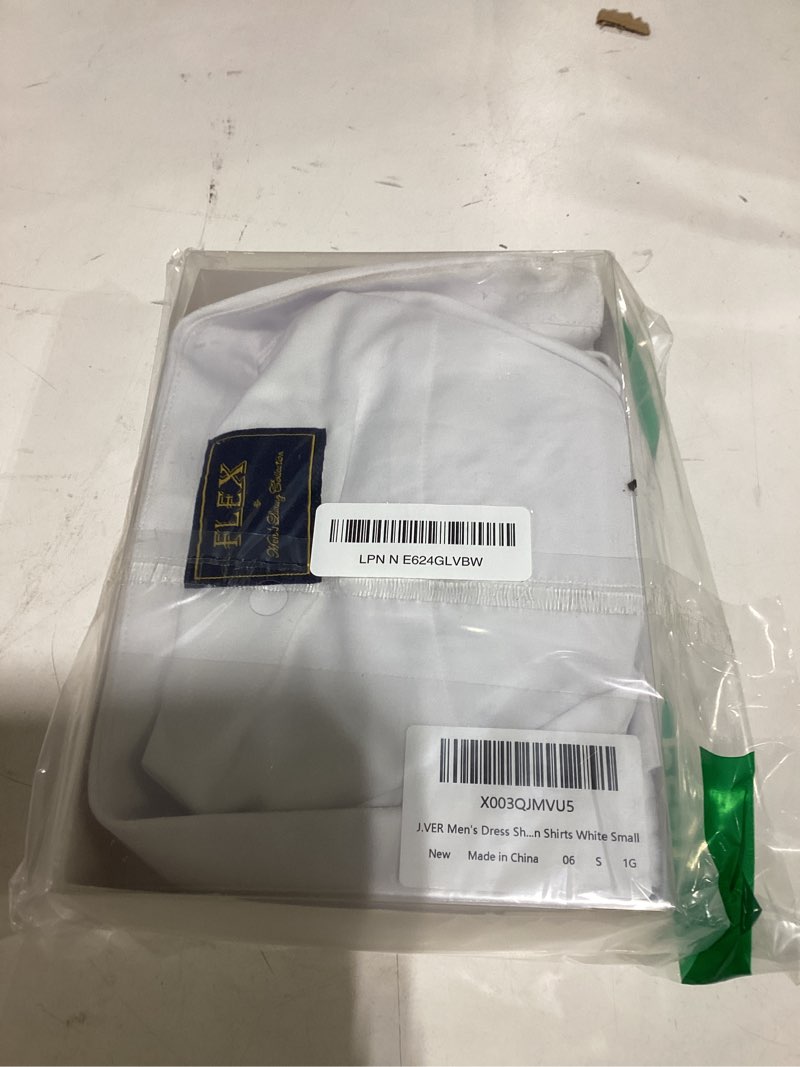 Condition photo showing Good Condition for j.ver men's dress shirts solid long sleeve stretch wrinkle-free formal shirt business casual button down shirts white small