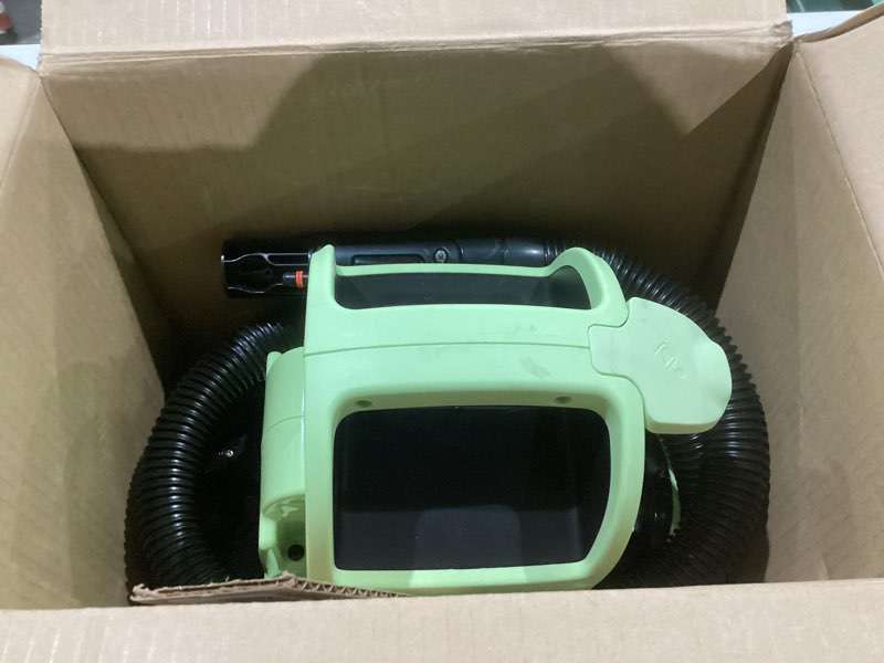 Condition photo showing As Is for bissell little green mini cordless portable carpet and upholstery deep cleaner, car/auto detailer, with hydrorinse self-cleaning tool and 4" tough stain tool, 4015