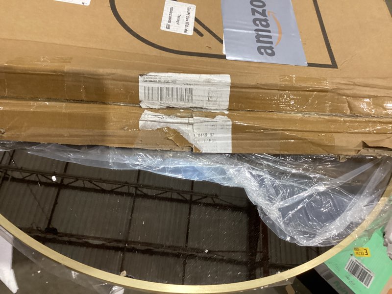 Condition photo showing Good Condition for Arched Wall Mirror for Bathroom,Mirrors for Wall,24''x36'',Vanity Mirror for Bedroom Dresser, Entryway, Living Room, Metal Frame (36''x24'',Gold) Gold 36"L x 24"W