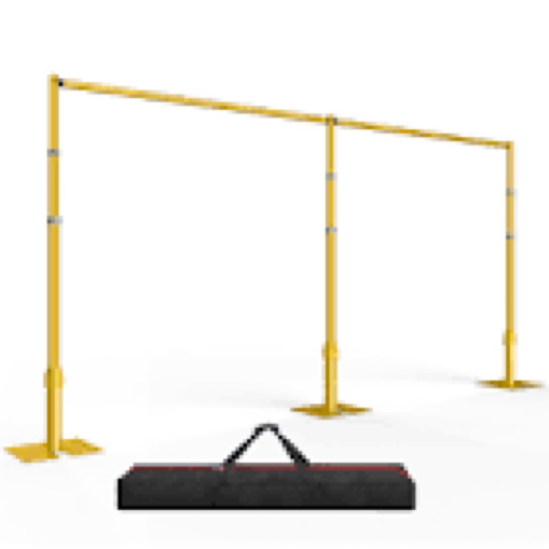 emart backdrop stand heavy duty 8.9ftx20ft, adjustable pipe and drape photo background support kit, 