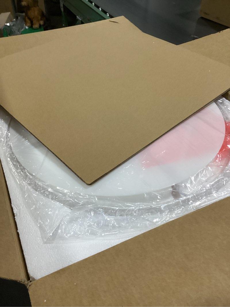 Condition photo showing Good Condition for gold semi flush mount ceiling lights, 4-light 18" ceiling light fixture with white pleated fabric shade, drum lamp for nursery hallway bedroom kitchen, ad-25036-4sf-gd gold, pleated shade 18", single shade
