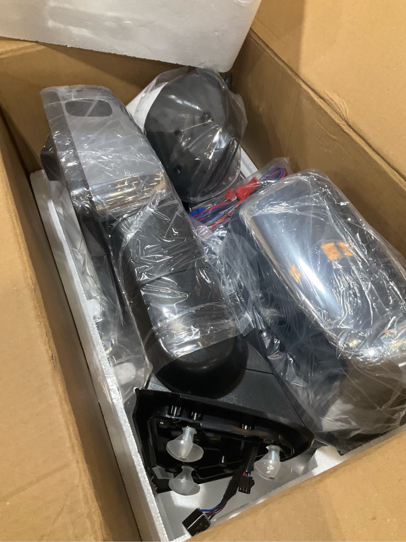 Condition photo showing Good Condition for eccpp pair tow mirrors fit for chey for gmc 1500 1999-2002 | for silverado for sierra 1500 hd/2500 hd/3500, large lens power adjustment, turn signal, heated, driver and passenger side 2001-2002 for chevy/gmc chrome - manual telescoping
