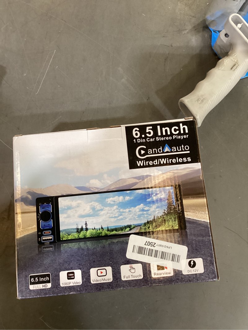 Condition photo showing New/Like New for 6.5” single din car stereo receivers with wireless apple carplay, ips touchscreen 1280x452, car bluetooth 5.2, car radio fm am, backup camera, usb type-c fast charging, android auto, gps navigation
