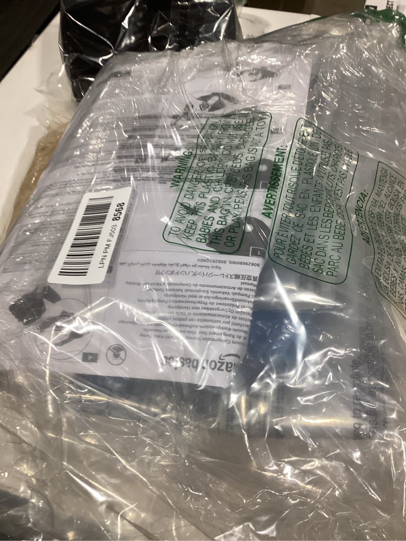 Condition photo showing As Is for Amazon Basics Vacuum Compression Space Saving Storage Bags with Hand Pump for Travel, Multiple Sizes for Clothes and Blankets, Clear, 20 Pack (5 Small, 5 Medium, 5 Large & 5 Jumbo) Multiple 20-Pack