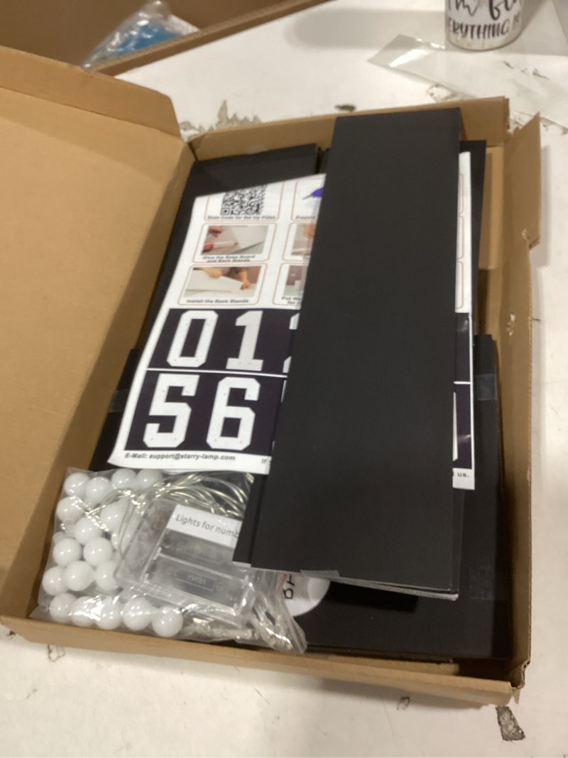 Condition photo showing Good Condition for 4ft marquee light up numbers, black giant marquee number big mosaic number for 1st 16th 21st birthday party decorations backdrop 1 anniversary decor, pre-cut frame large number 1
