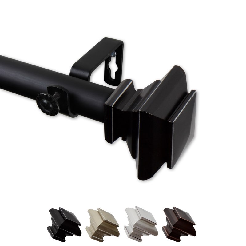 black curtian rod with bronze end 